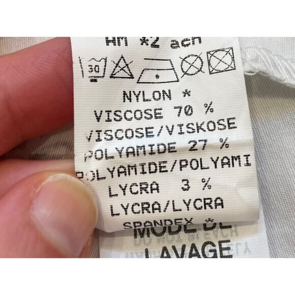 Tark 1 Paris Stretch White, Gray Floral Pants, Size M - Picture 7 of 14